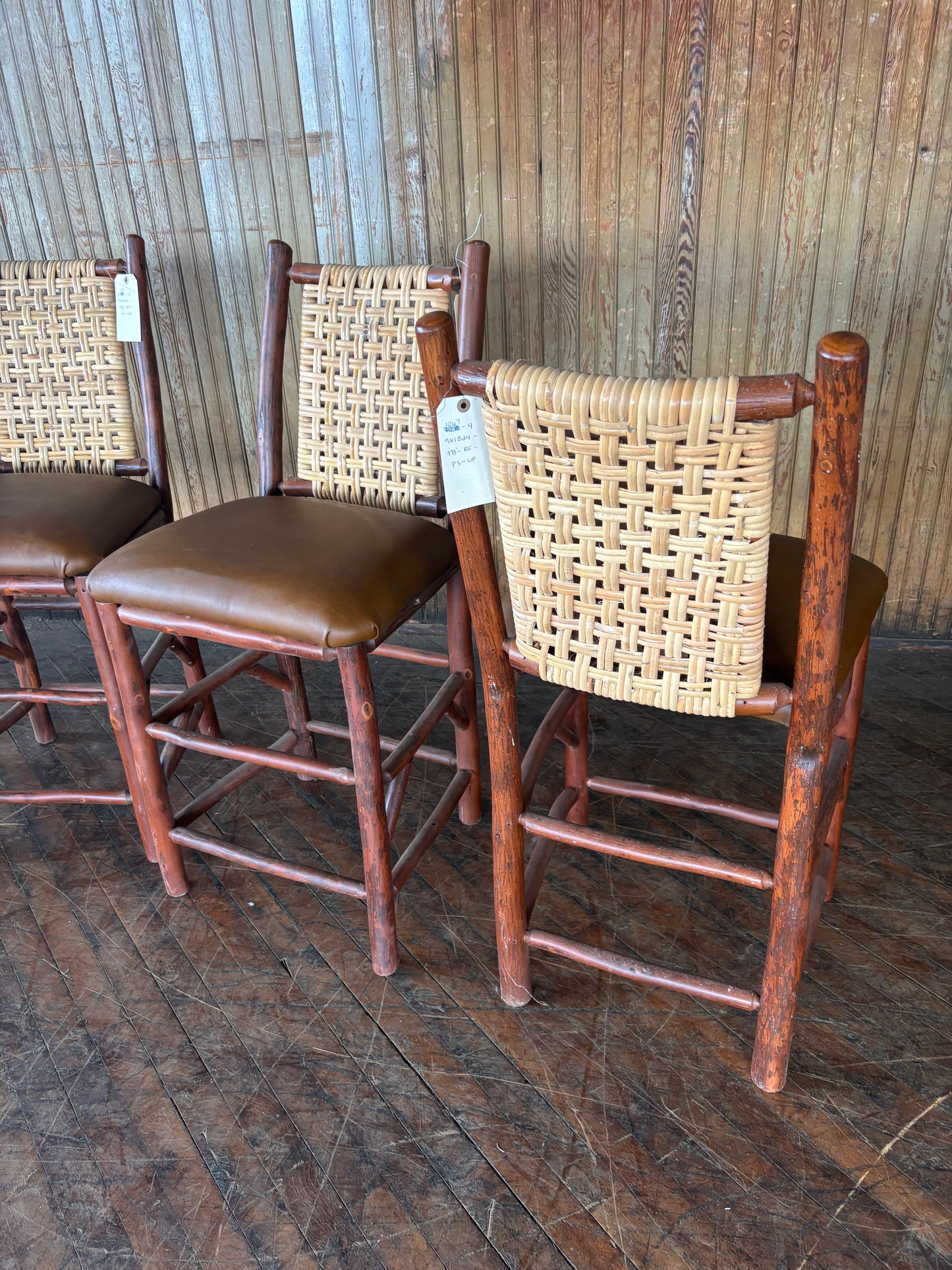 Old Hickory Barstools set of 4- FREE SHIPPING