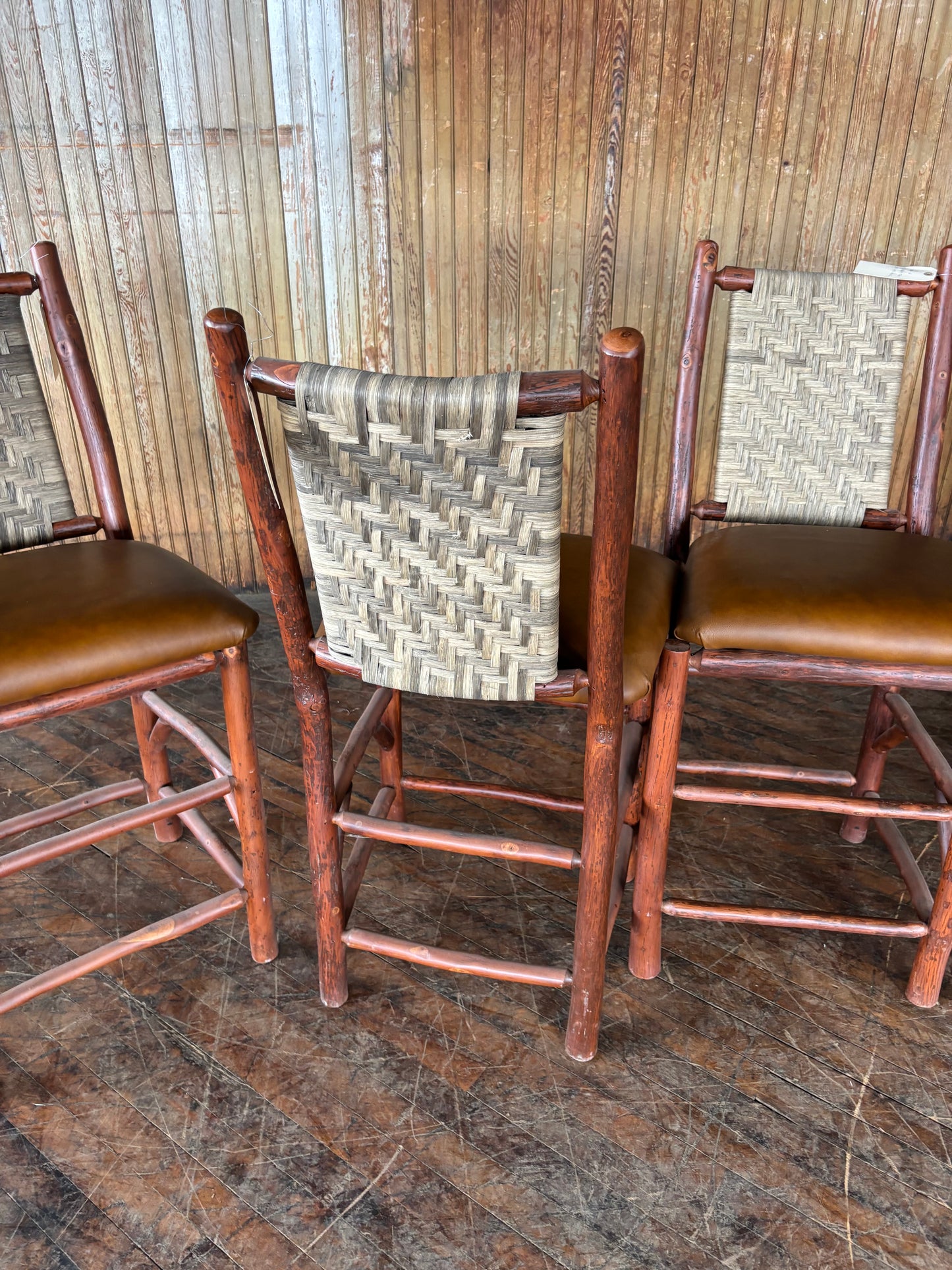 Old Hickory Barstools set of 4- FREE SHIPPING