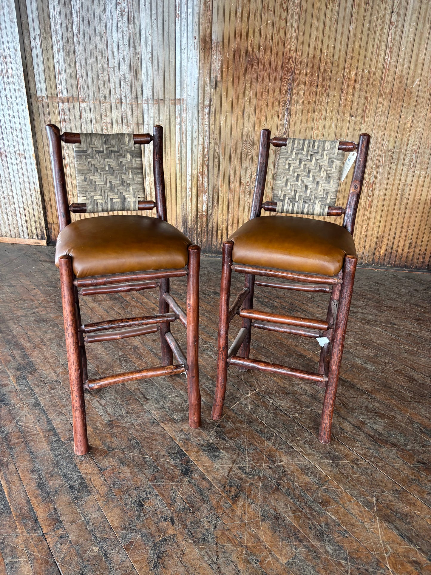 Old Hickory Barstools set of 2- FREE SHIPPING