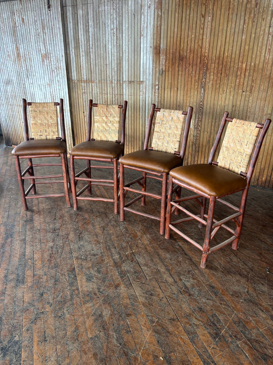 Old Hickory Barstools set of 4- FREE SHIPPING