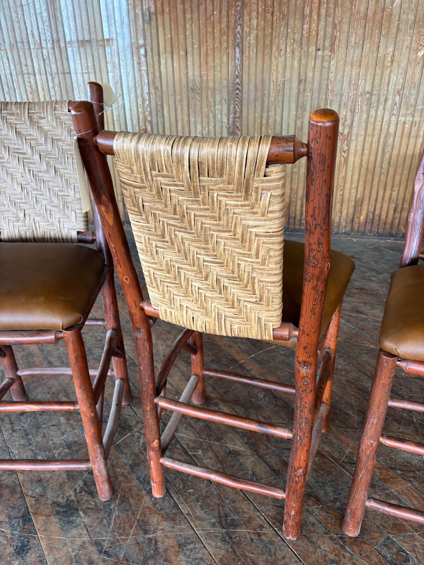 Old Hickory Barstools set of 4- FREE SHIPPING