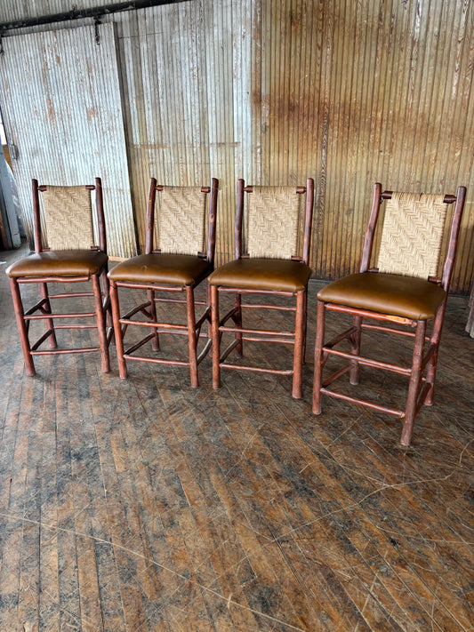 Old Hickory Barstools set of 4- FREE SHIPPING