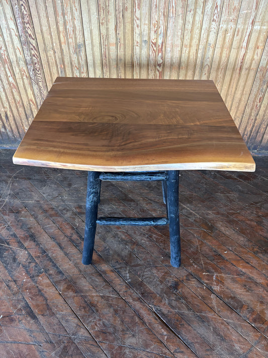 Walnut Side Table w/black base - FREE SHIPPING