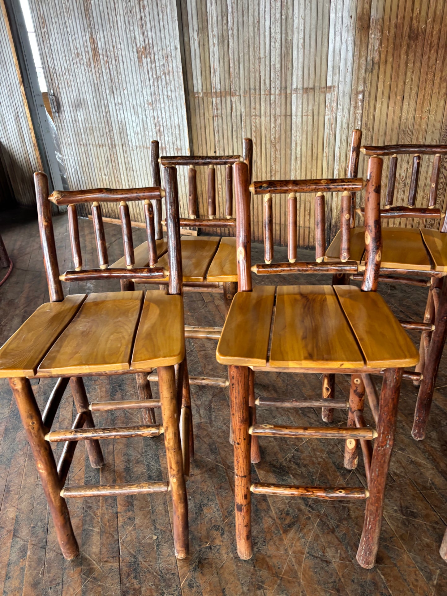 Old Hickory Barstool Set of 7- FREE SHIPPING
