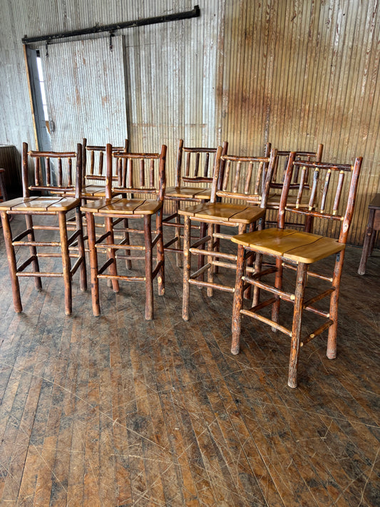Old Hickory Barstool Set of 7- FREE SHIPPING